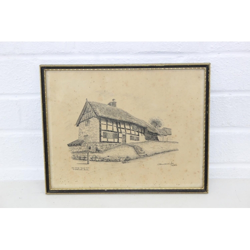 483 - Albert H Knight (20th Century), five original pen and ink drawings of Tudor buildings within Bucks, ... 