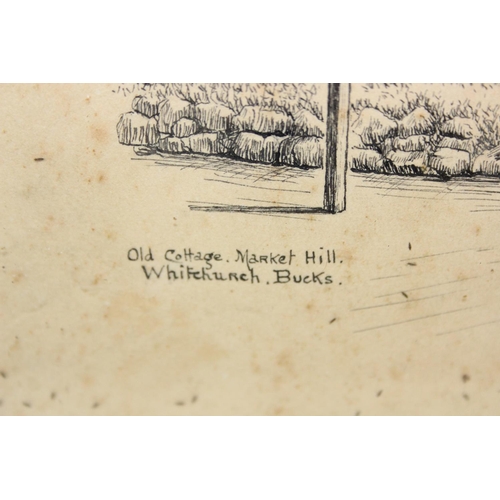 483 - Albert H Knight (20th Century), five original pen and ink drawings of Tudor buildings within Bucks, ... 