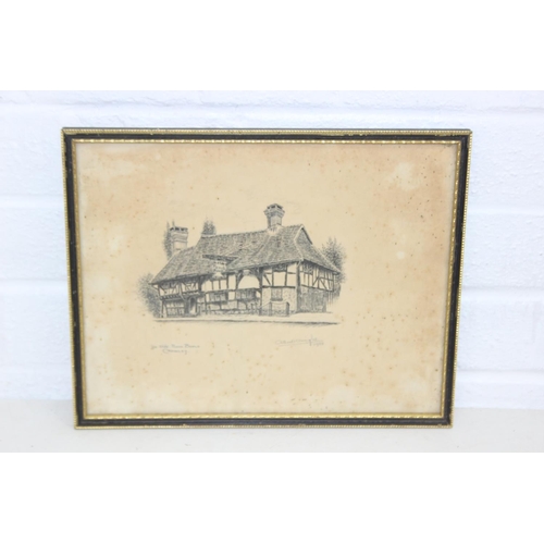 483 - Albert H Knight (20th Century), five original pen and ink drawings of Tudor buildings within Bucks, ... 