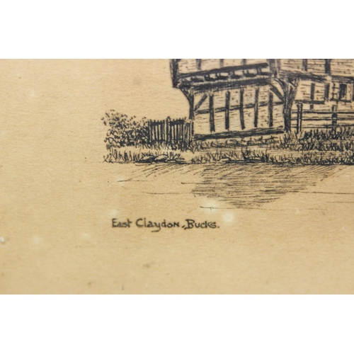 483 - Albert H Knight (20th Century), five original pen and ink drawings of Tudor buildings within Bucks, ... 