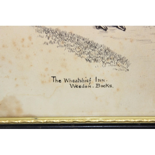 483 - Albert H Knight (20th Century), five original pen and ink drawings of Tudor buildings within Bucks, ... 
