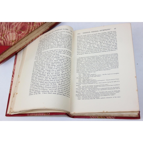 544 - LUCAS (E. V.) 'The Life of Charles Lamb' in two volumes, Methuen & Co publishers, undated but circa ... 