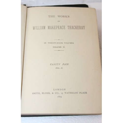 546 - The Works of William Makepeace Thackeray, volumes 2-13 dated 1894, with Vanity Fair in two volumes d... 