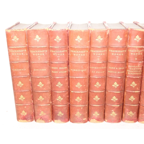 546 - The Works of William Makepeace Thackeray, volumes 2-13 dated 1894, with Vanity Fair in two volumes d... 