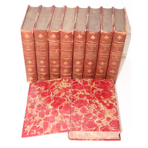 546 - The Works of William Makepeace Thackeray, volumes 2-13 dated 1894, with Vanity Fair in two volumes d... 