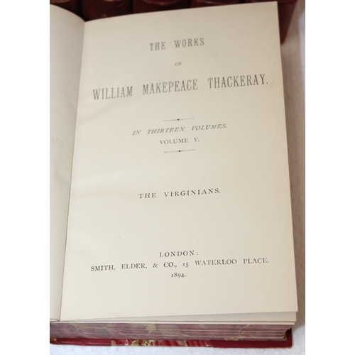 546 - The Works of William Makepeace Thackeray, volumes 2-13 dated 1894, with Vanity Fair in two volumes d... 