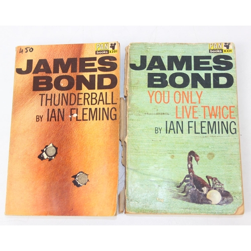 553 - Five 1960's/1970's James Bond soft cover books published by Pan [5]