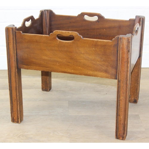 51 - Georgian style mahogany wine bottle box with cut out carry handles, early 20th century, 51cm x 40cm ... 