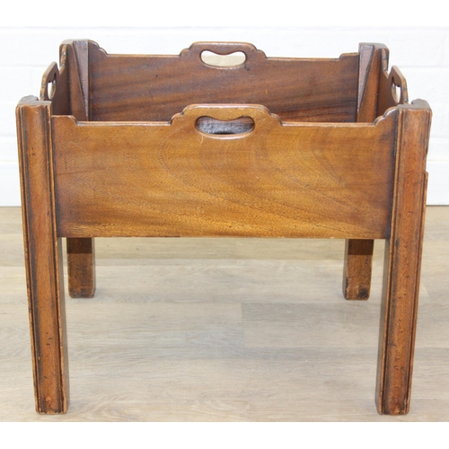 51 - Georgian style mahogany wine bottle box with cut out carry handles, early 20th century, 51cm x 40cm ... 