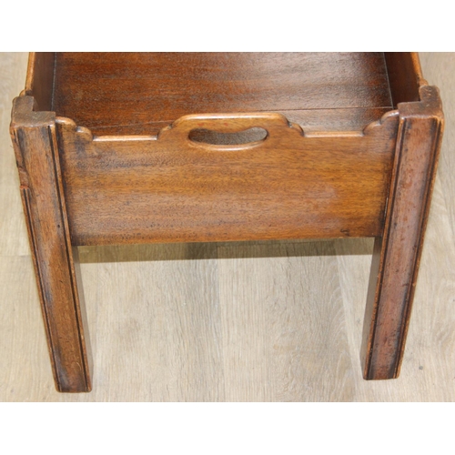 51 - Georgian style mahogany wine bottle box with cut out carry handles, early 20th century, 51cm x 40cm ... 