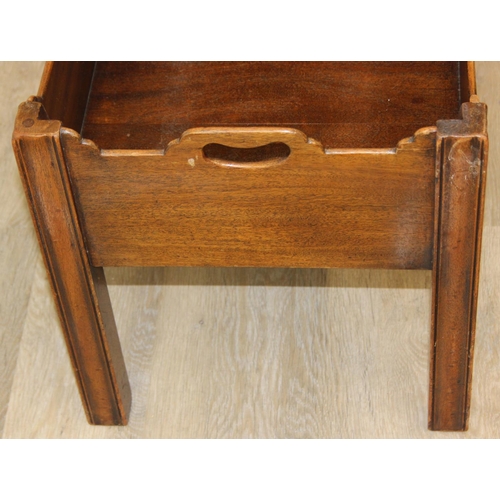 51 - Georgian style mahogany wine bottle box with cut out carry handles, early 20th century, 51cm x 40cm ... 