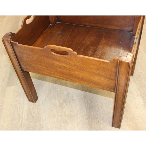 51 - Georgian style mahogany wine bottle box with cut out carry handles, early 20th century, 51cm x 40cm ... 