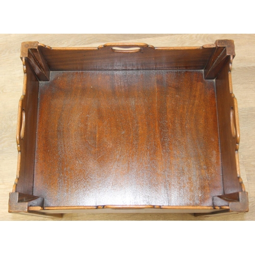 51 - Georgian style mahogany wine bottle box with cut out carry handles, early 20th century, 51cm x 40cm ... 