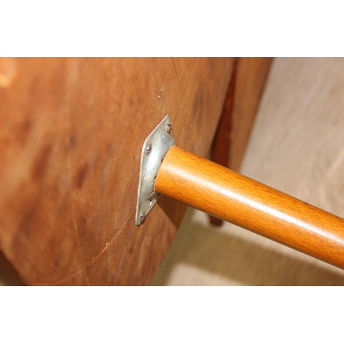 99 - Retro tripod side table formed as the ace of spades, teak effect, 92cm x 60cm x 48cm