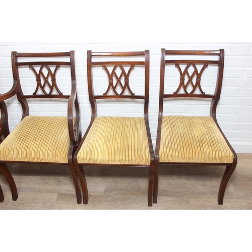 85 - A set of four Regency style mahogany chairs by Abel's International, the carvers 55cm wide x 87cm ta... 