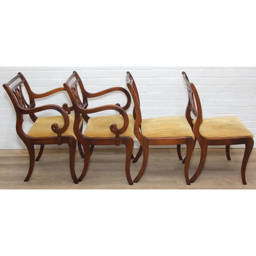 85 - A set of four Regency style mahogany chairs by Abel's International, the carvers 55cm wide x 87cm ta... 