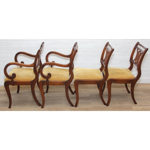 85 - A set of four Regency style mahogany chairs by Abel's International, the carvers 55cm wide x 87cm ta... 