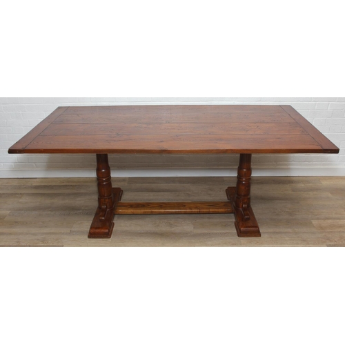 88 - Peter Blomfield of Liskeard, Cornwall - a bespoke made refectory dining table, the top believed to b... 