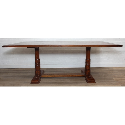 88 - Peter Blomfield of Liskeard, Cornwall - a bespoke made refectory dining table, the top believed to b... 
