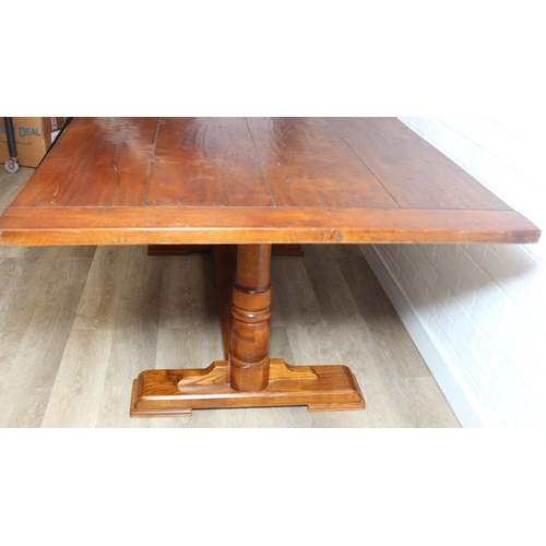 88 - Peter Blomfield of Liskeard, Cornwall - a bespoke made refectory dining table, the top believed to b... 