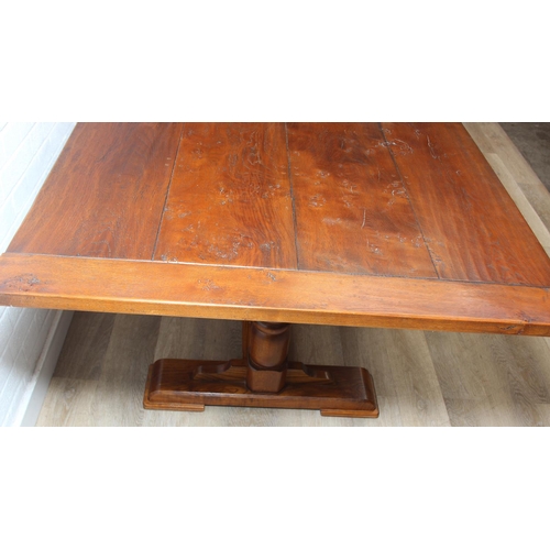 88 - Peter Blomfield of Liskeard, Cornwall - a bespoke made refectory dining table, the top believed to b... 