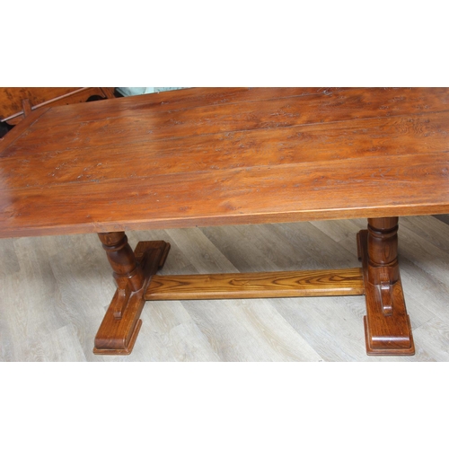 88 - Peter Blomfield of Liskeard, Cornwall - a bespoke made refectory dining table, the top believed to b... 