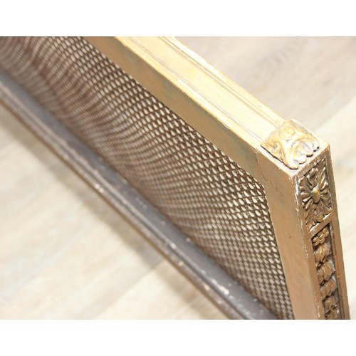 64 - A vintage single bed with gold painted carved wooden and bergère head and foot boards, side boards b... 