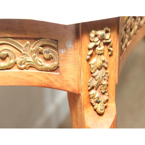 74 - An antique French marble-top console or side table, likely in the, Louis XV or Rococo style, believe... 