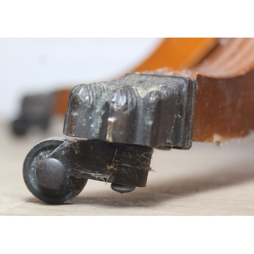 97 - An antique style drum table with round splayed legs, 49cm in diameter x 58cm tall