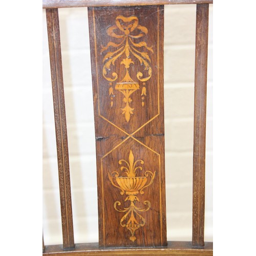 81 - A pair of Victorian mahogany side or bedroom chairs with later floral upholstery, each 82cm tall and... 