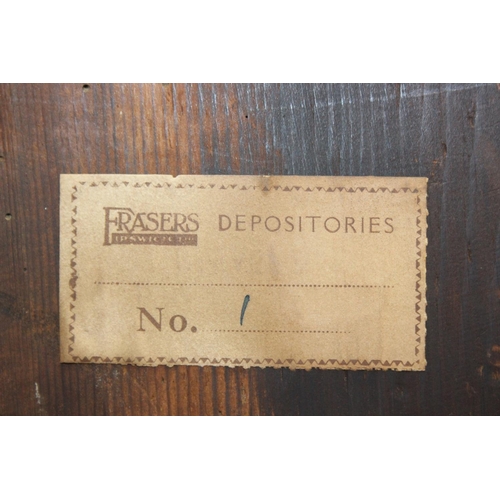 71 - A 19th century mahogany linen press with two drawers to base and converted single shelf to interior ... 