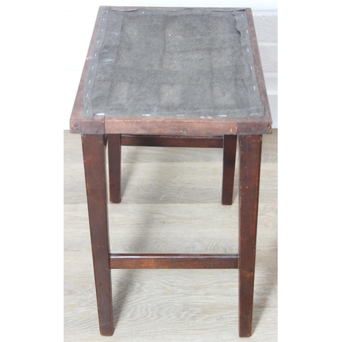 58 - A George V coronation stool with later woven leather top, stamped to underside, 42cm x 28cm x 42cm
