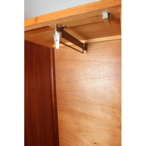 16 - G Plan [E Gomme] China White range bachelor’s tallboy or wardrobe, with cupboard door to the left op... 