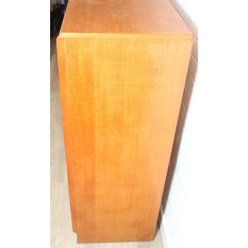 16 - G Plan [E Gomme] China White range bachelor’s tallboy or wardrobe, with cupboard door to the left op... 