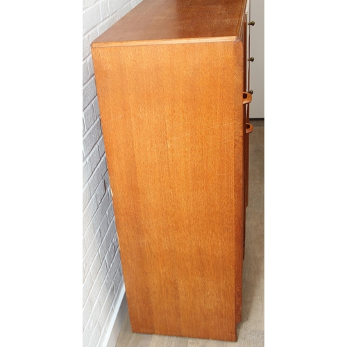 16 - G Plan [E Gomme] China White range bachelor’s tallboy or wardrobe, with cupboard door to the left op... 