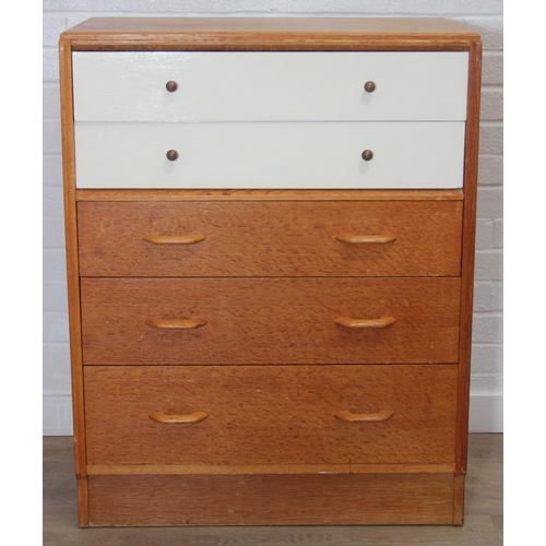 14 - G Plan [E Gomme] China White range five drawer chest of drawers, 76cm x 45cm x 98cm