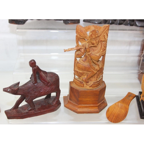 Qty of assorted wooden items to inc an antique mahogany ruler box ...
