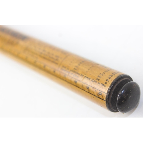 A rare Victorian mauchlineware cylindrical ruler 