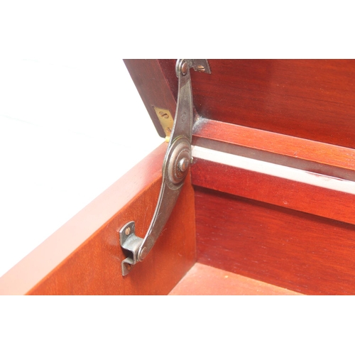 25 - A Bel Furniture Limited flame mahogany and satinwood inlaid 'chest-on-stand' music cabinet, moulded ... 