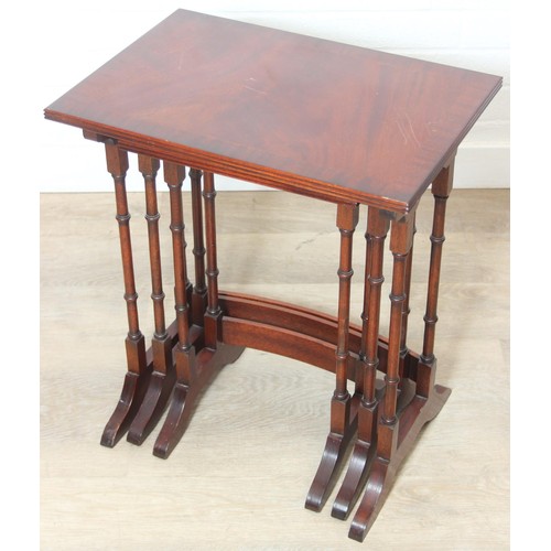 29 - A high quality modern mahogany nest of three tables by Bright's of Nettlebed, the largest 48cm x 33c... 