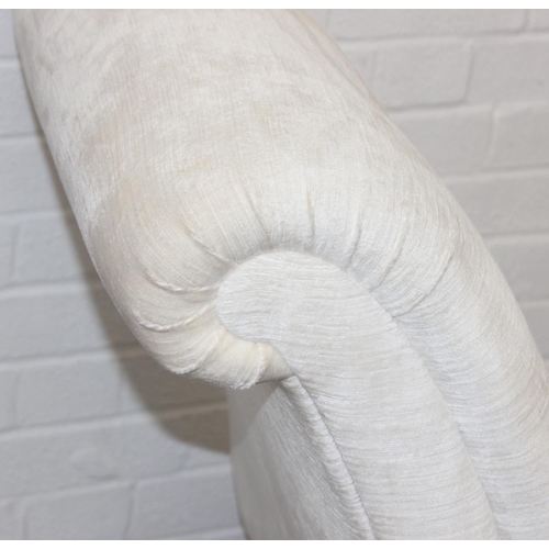 194 - Modern Chaises Longue with white button upholstery and wooden legs, 148cm x 64cm x 82cm...