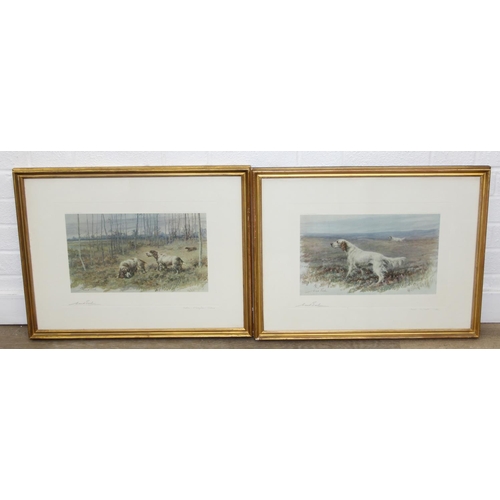 422 - Maud Alice Earl (1863–1943), a pair of pencil signed photogravure prints depicting sporting dogs, ha... 