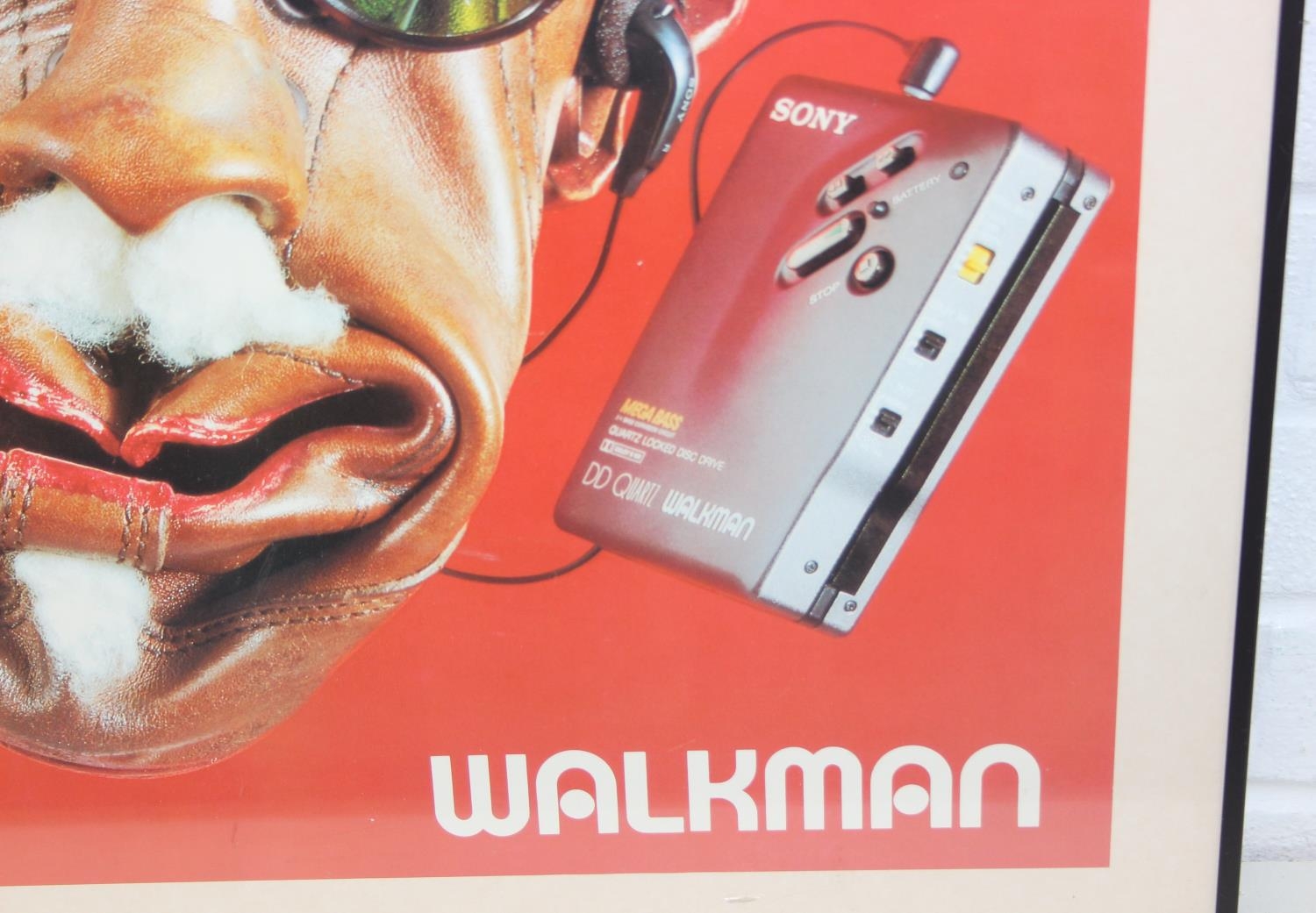 Sony Walkman - a large vintage framed advertising poster for the model ...