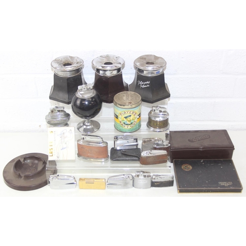 1557 - Qty of assorted smoking related items to inc Bakelite ashtrays, lighters advertising items etc