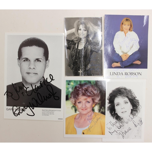 529 - Autographs; Actors - British stage and screen star signed publicity photos to include Joanna Lumley,... 