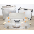 Four assorted vintage aluminium hard shell cases, the largest 72cm x ...
