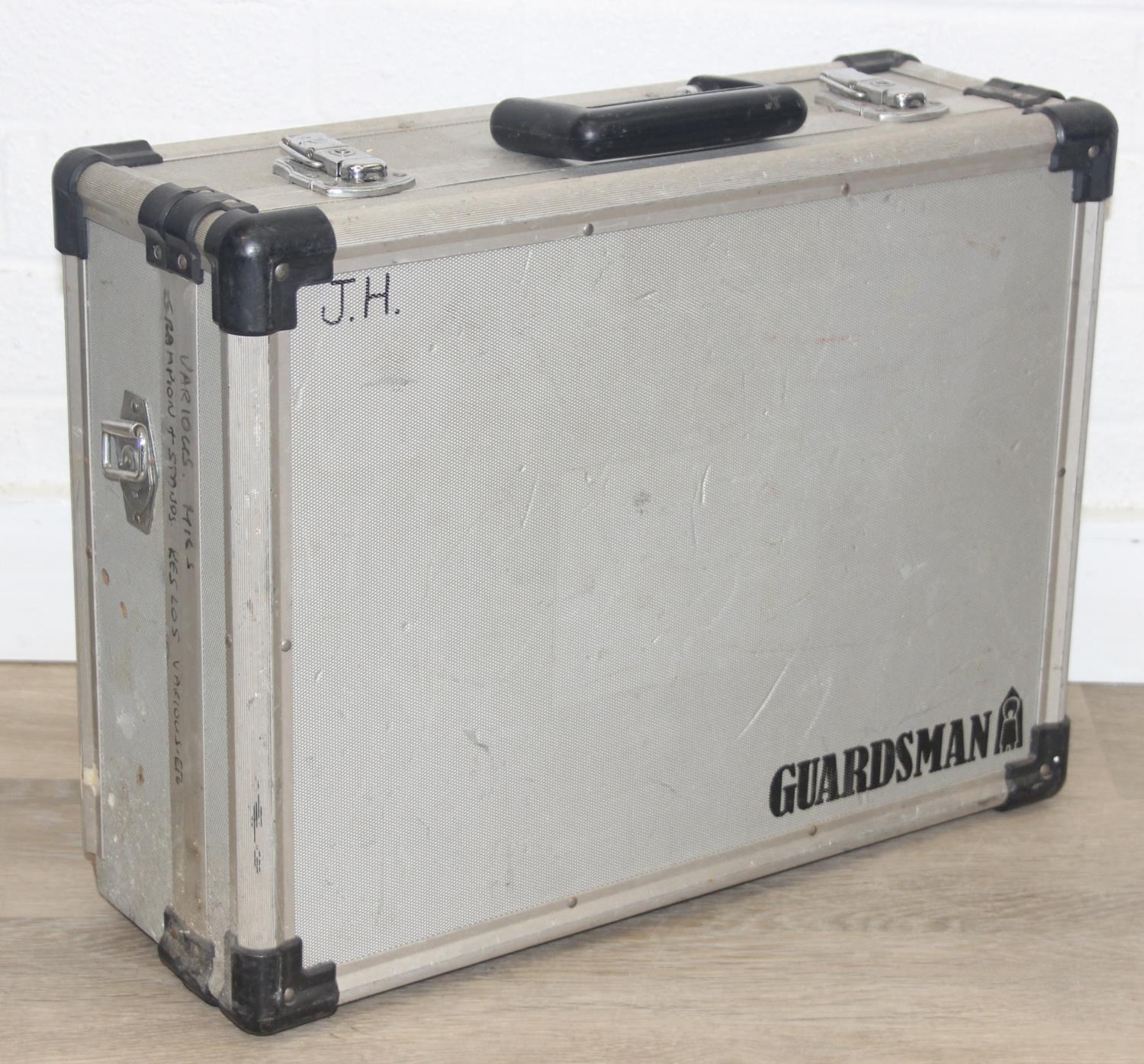 Four assorted vintage aluminium hard shell cases, the largest 72cm x ...