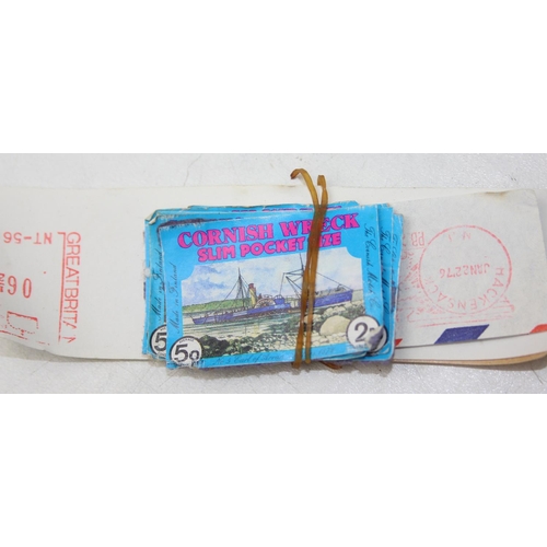 528A - Advertising - Phillumeny - two vintage tins containing antique and later matchbox advertising covers... 