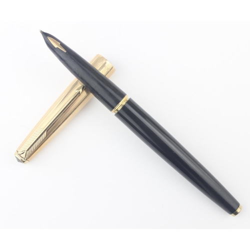 A vintage Parker 61 fountain pen in case with gold plated cap, with ...