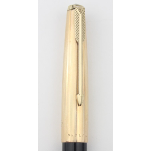A vintage Parker 61 fountain pen in case with gold plated cap, with ...